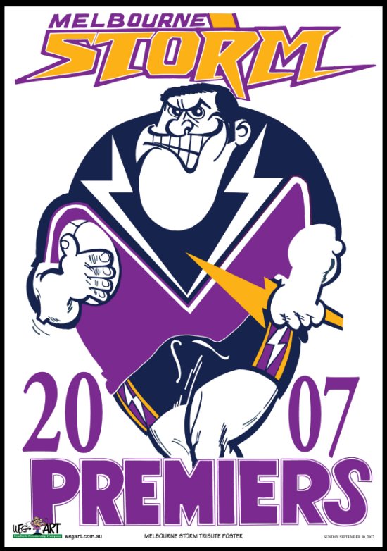 Melbourne Storm 2007 Poster FREE POST IN AUST